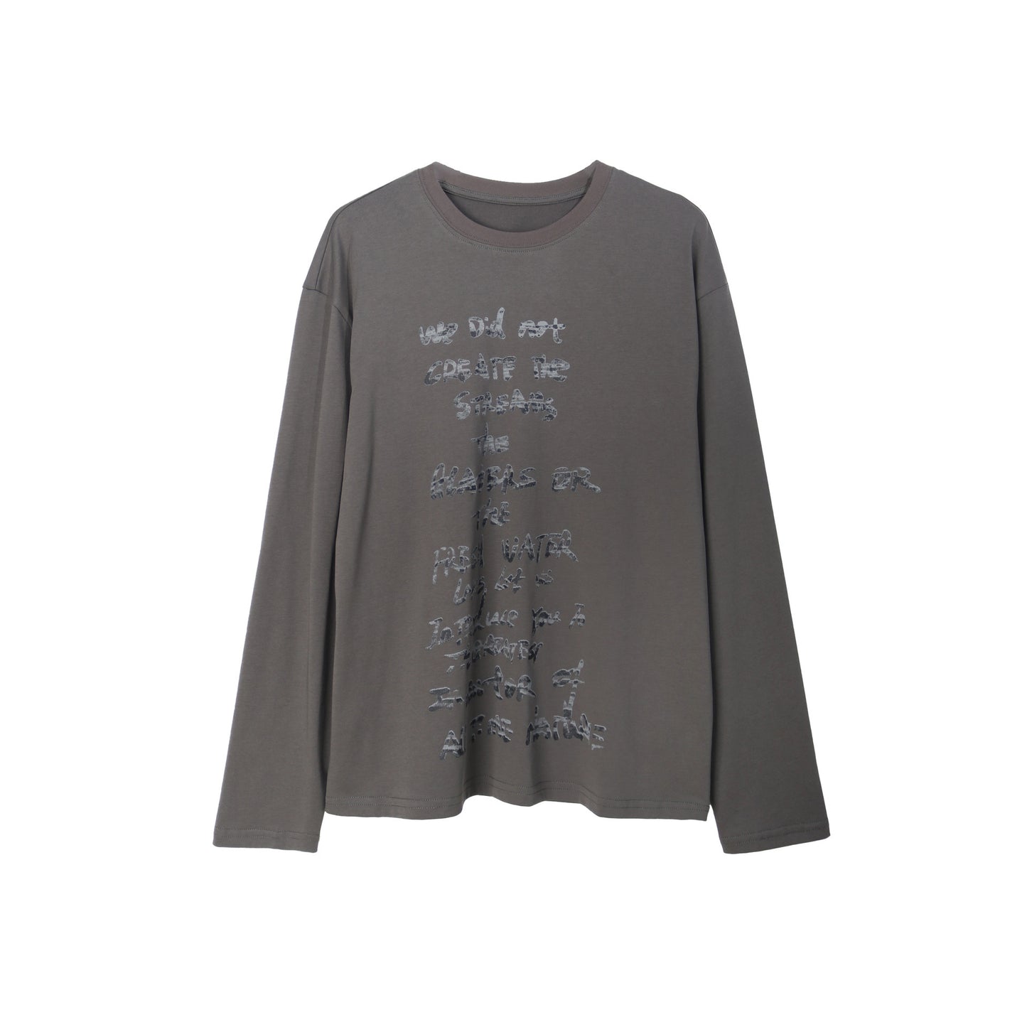 Dame afslappet longsleeve t-shirt med kreativt trykdesign Stilla