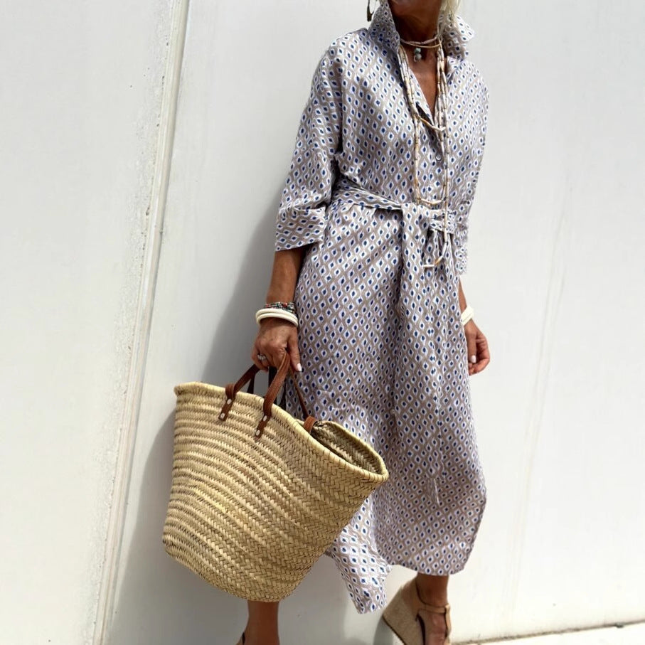 Dame afslappet skjortekjole Stilla