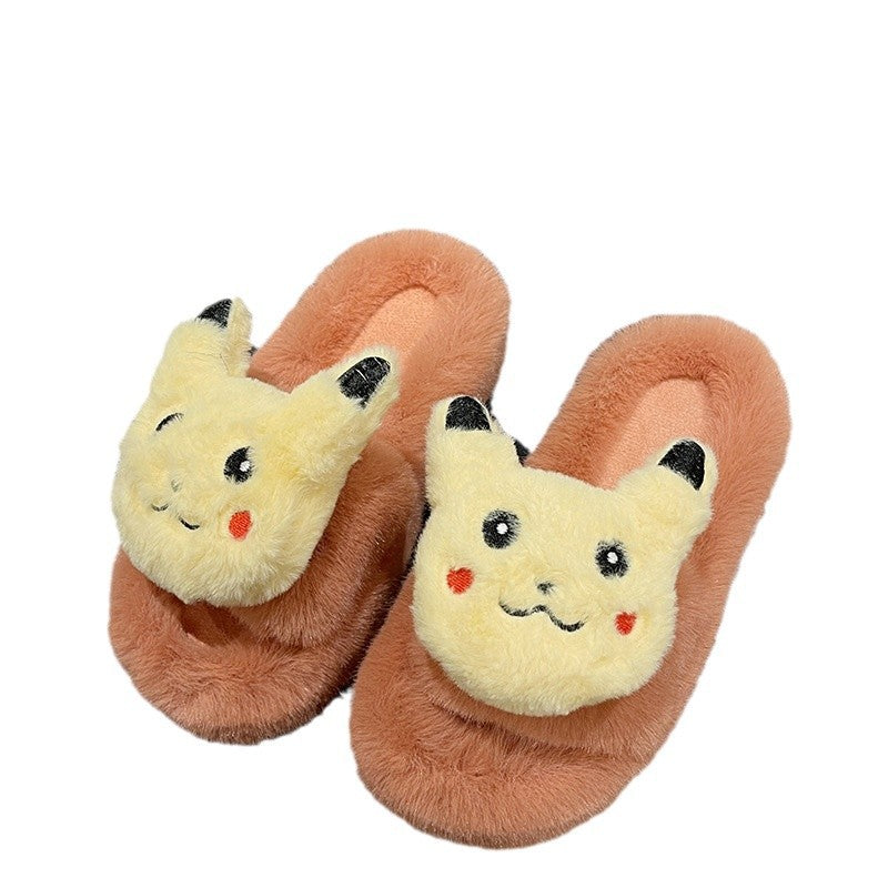 Dame hjemmesko med sødt Pikachu-motiv og blødt plysch Stilla