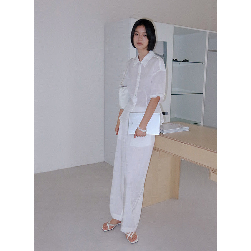 Dame afslappet Palazzo-bukser med elastisk talje og sidelommer Stilla