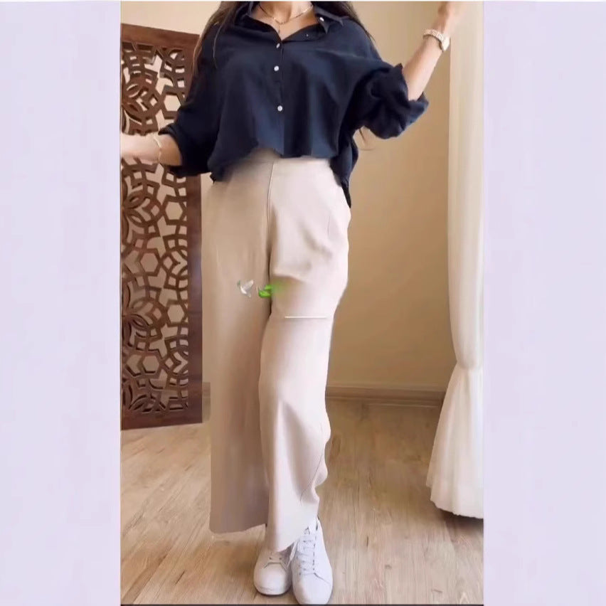 Dame afslappet bluse med moderne oversized snit og elegant knapliste Stiila