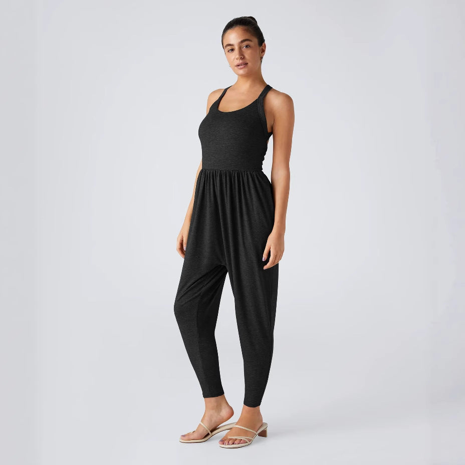 Dame livlig jumpsuit med lommer og bred pasform Stilla