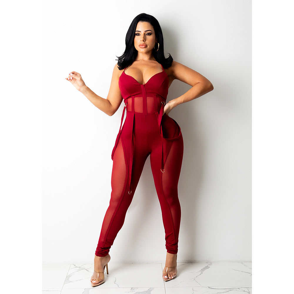 Dame transparent panel jumpsuit Stilla