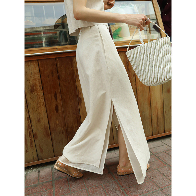 Dame afslappet maxikjole med luftig snit og side slids Stilla