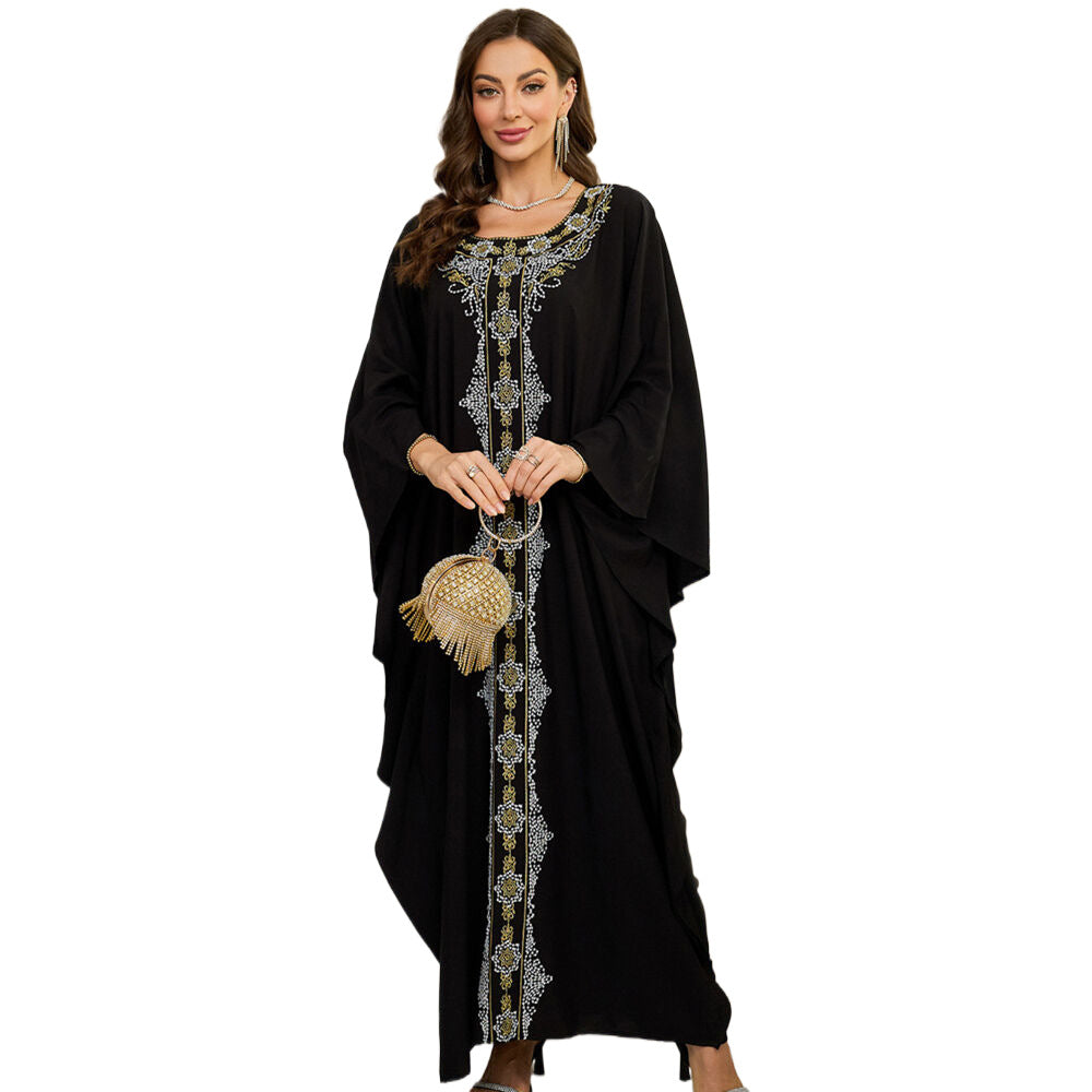 Dame Elegant Kaftan med kunstnerisk broderi Design Stilla