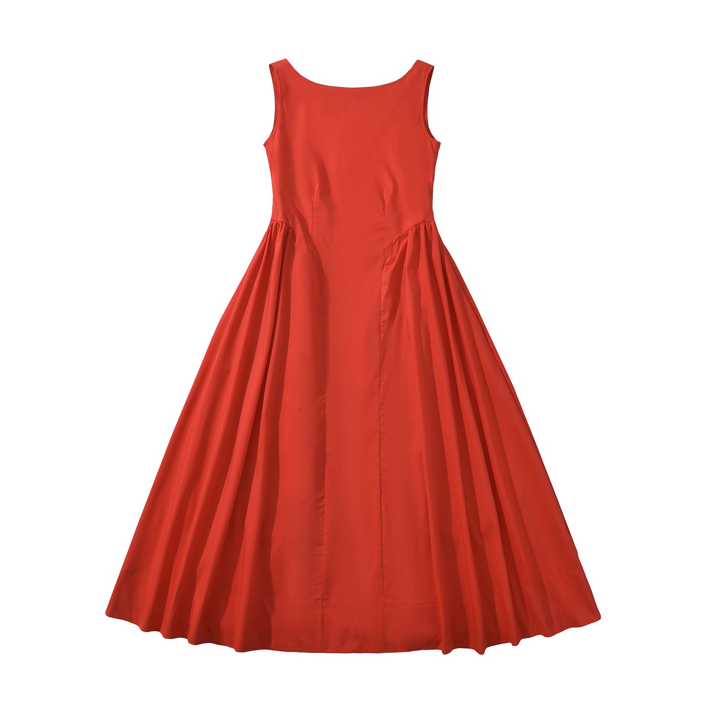 Dame elegant A-linje maxikjole med højhalset snit og svajende kant Stilla