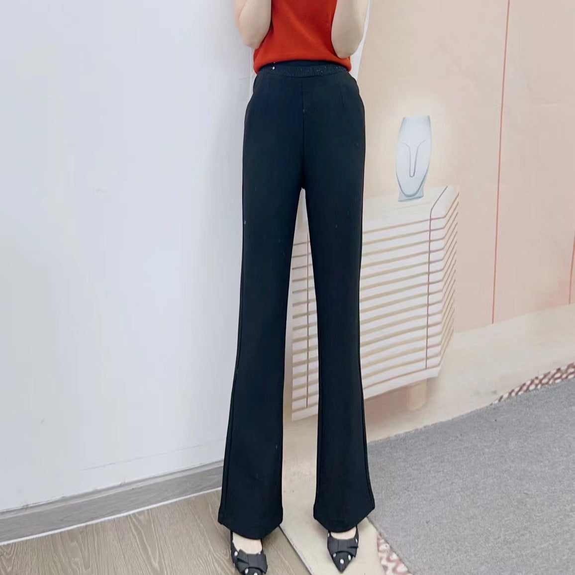 Dame Elegant Høj Talje Stofbukser med komfortabel Stretch og sidelommer Stilla