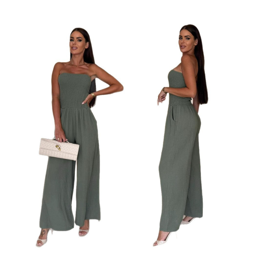 Damer stropløs bredbenet jumpsuit Stilla
