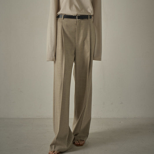 Dame Elegant Højtaljede Bukser med Vid Skæring og Plisseringer Stilla