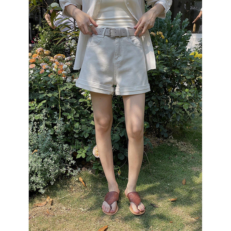 Dame afslappede shorts med høj talje og bred pasform Stilla