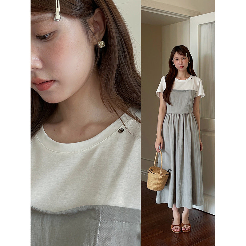 Dame afslappet maxikjole med stropper og drapering Stilla