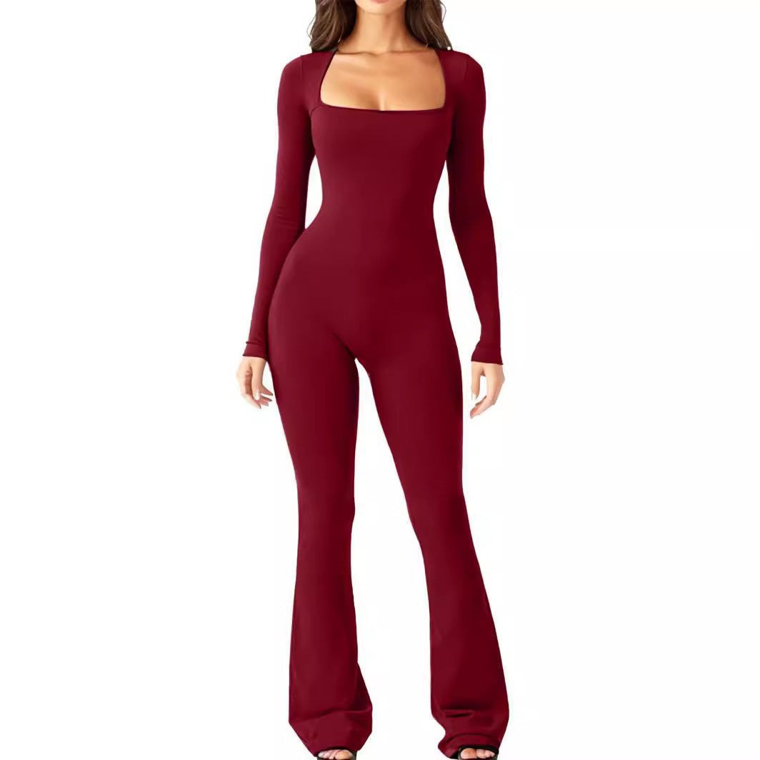 Dame Jumpsuit med bredt ben og dyb udskæring Stilla