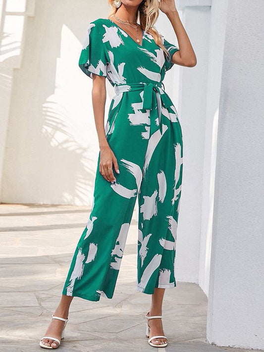 Stilla | Bredbenet Chiffon Jumpsuit