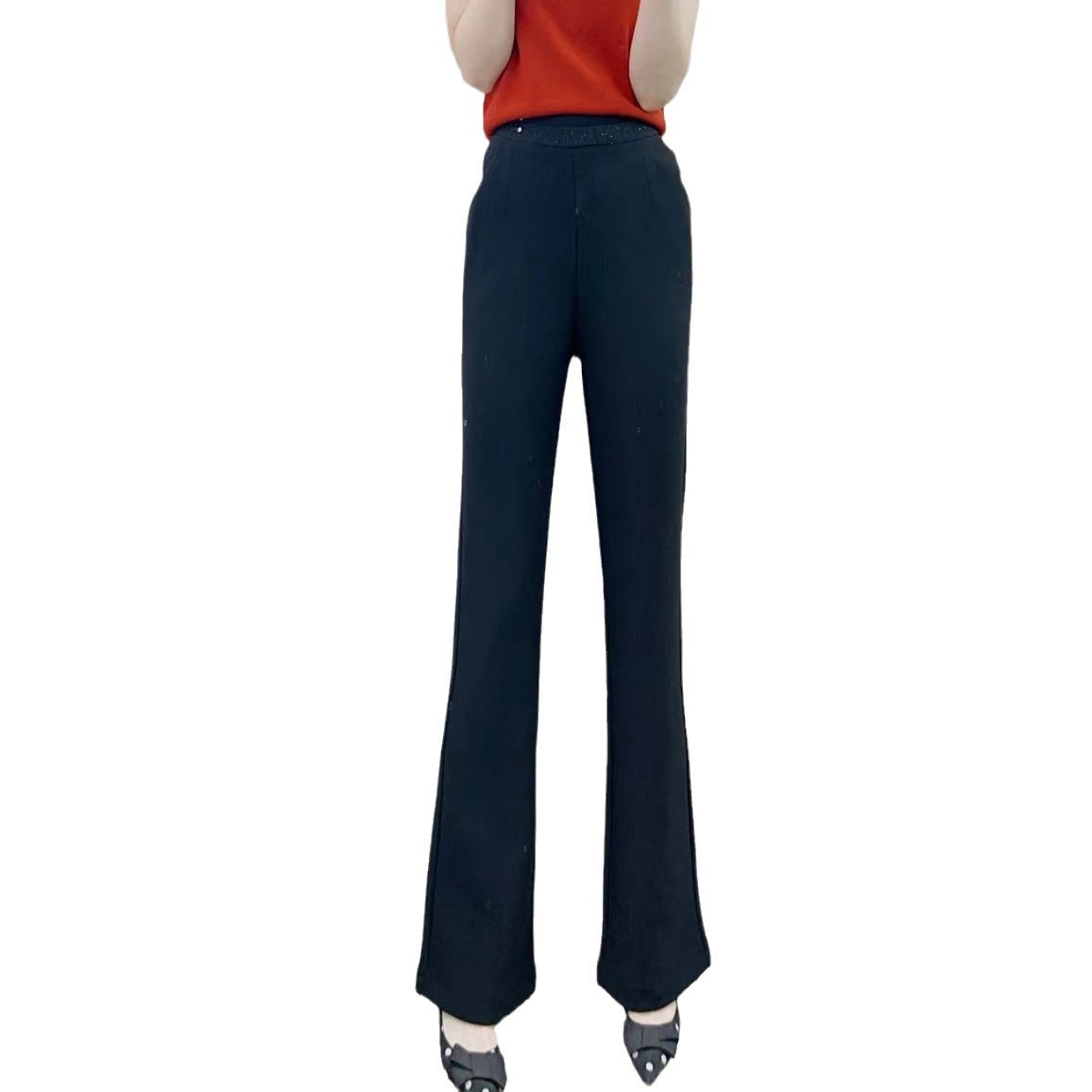 Dame Elegant Høj Talje Stofbukser med komfortabel Stretch og sidelommer Stilla