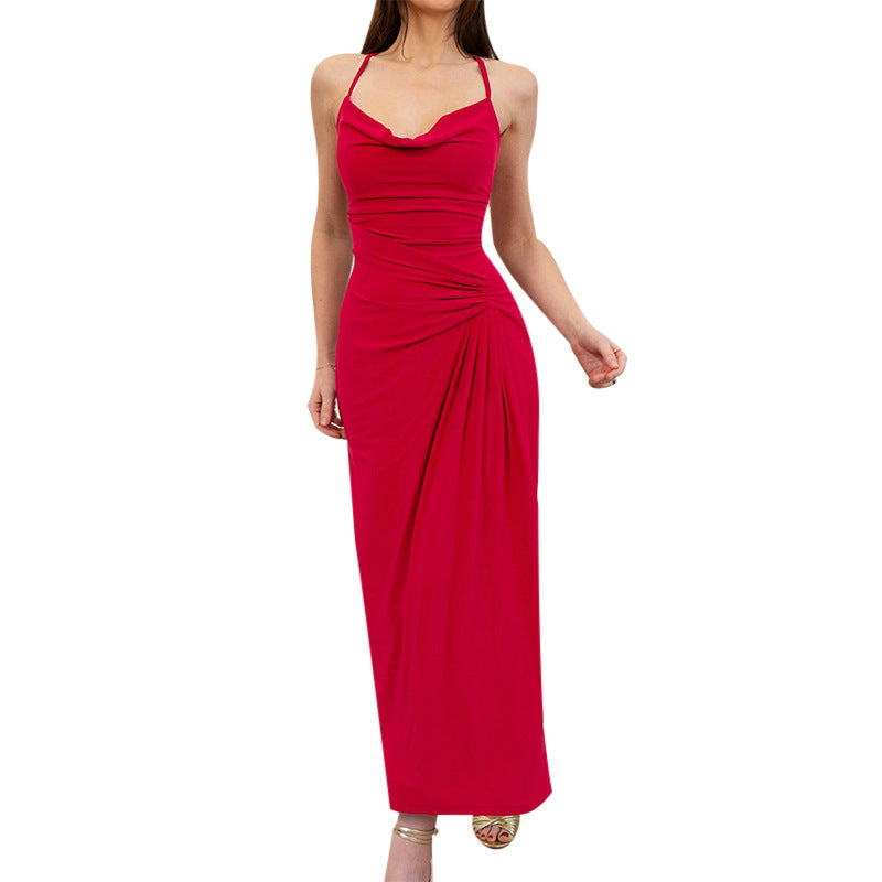 Dame Elegant Halter Maxi Kjole Stilla