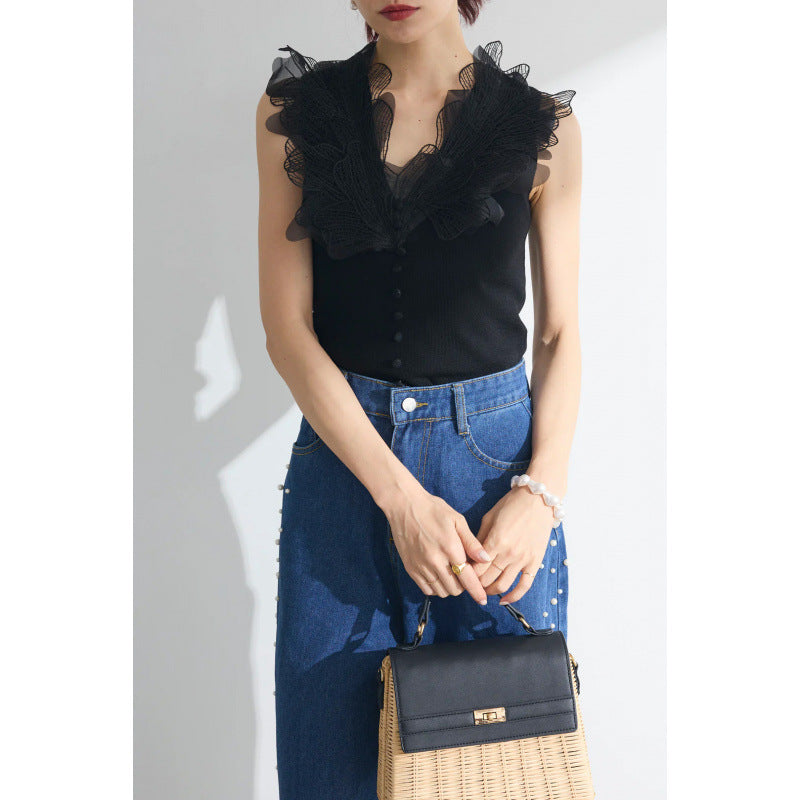 Dame elegant Knapperække bluse Stilla