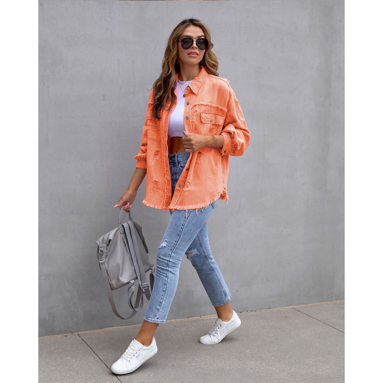 Stilla | Revnet Denim Casual Skjortejakke