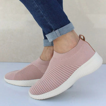 Dame åndbare Slip-On sneakers med elastisk overdel og skridsikker sål Stilla