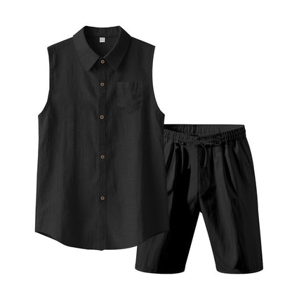 Herre ærmeløs top med elastiske shorts Stilla