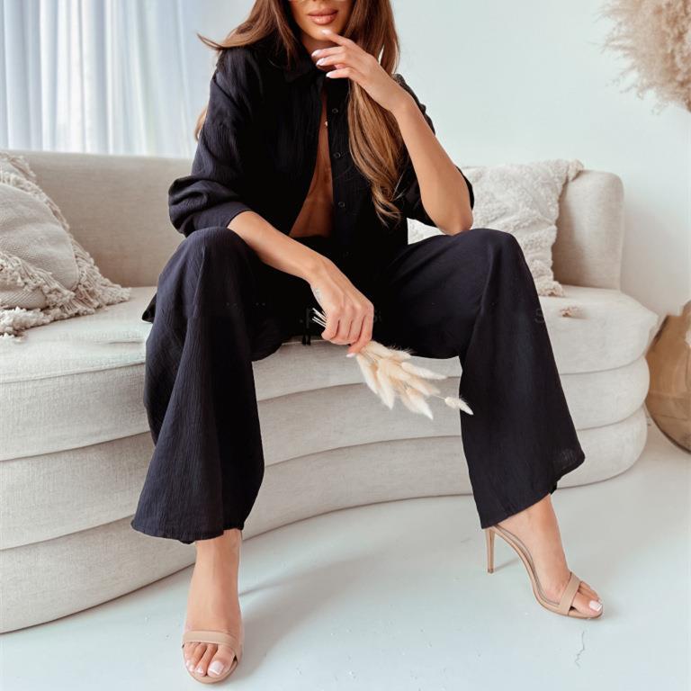 Dame Løs Jumpsuit med bred skæring og bindebælte Stilla