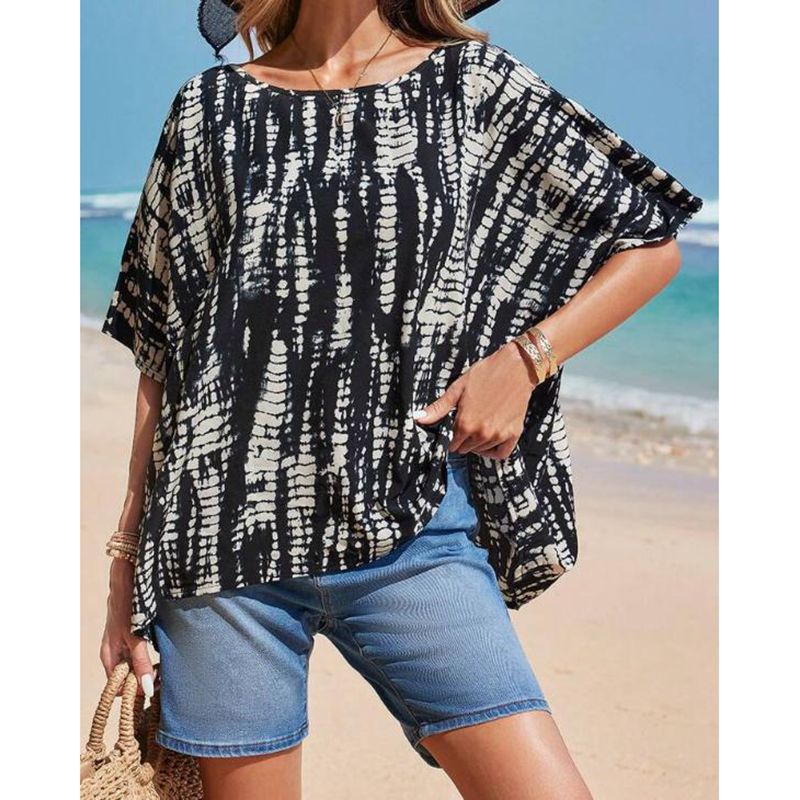 Dame afslappet strandtop med asymmetrisk snit Stilla