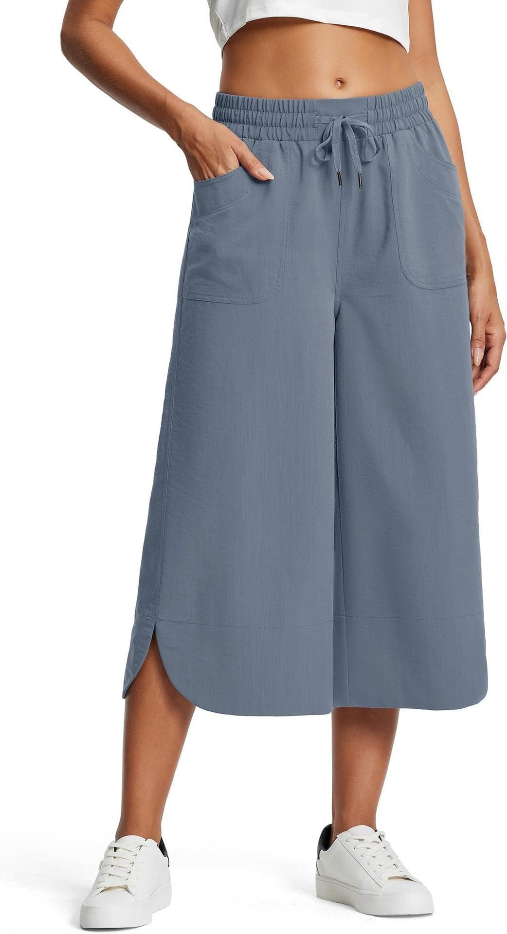 Dame afslappede culottes med elastisk talje og sidelommer Stilla