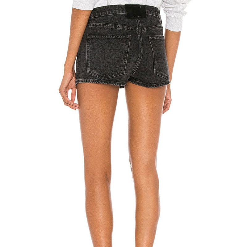 Dame afslappede denim shorts med høj talje og sidelommer Stilla