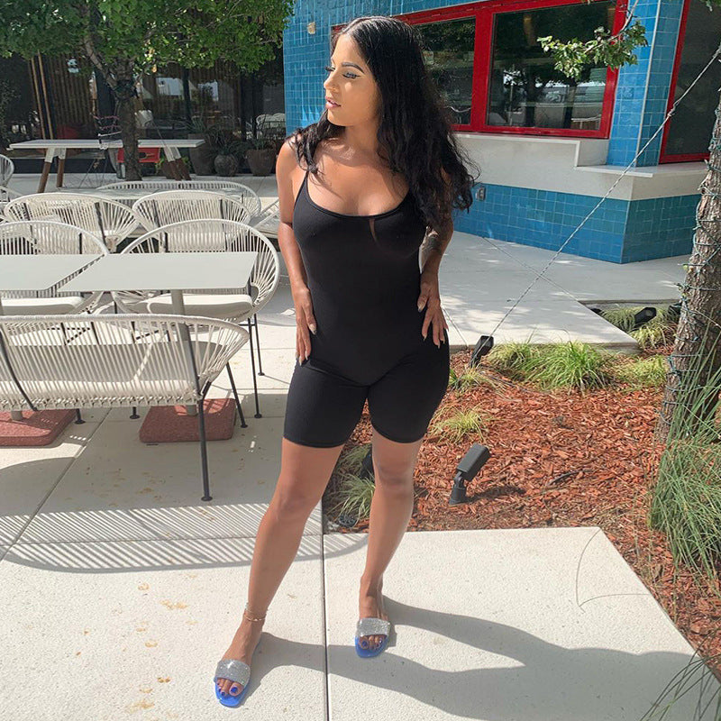 Dame Fritid Biker Shorts Jumpsuit Stilla