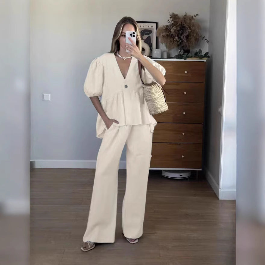 Dame afslappet linned outfit Stilla