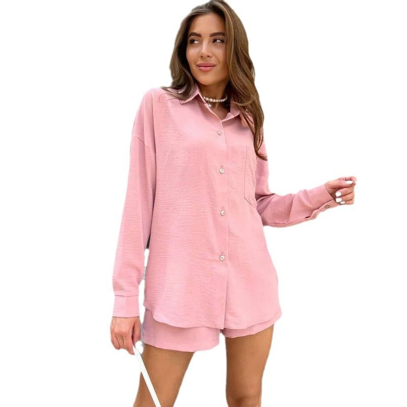 Dame afslappet skjorte og shorts sæt Stilla