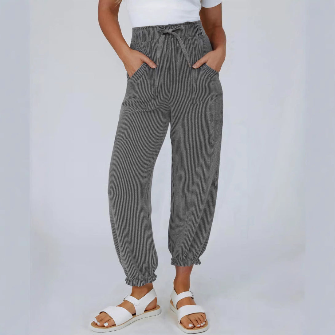 Dame afslappede jogbukser med elastisk talje og sidelommer Stilla