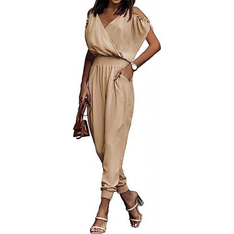 Femme Stilfuld Cold-Shoulder Jumpsuit med lommer Stilla