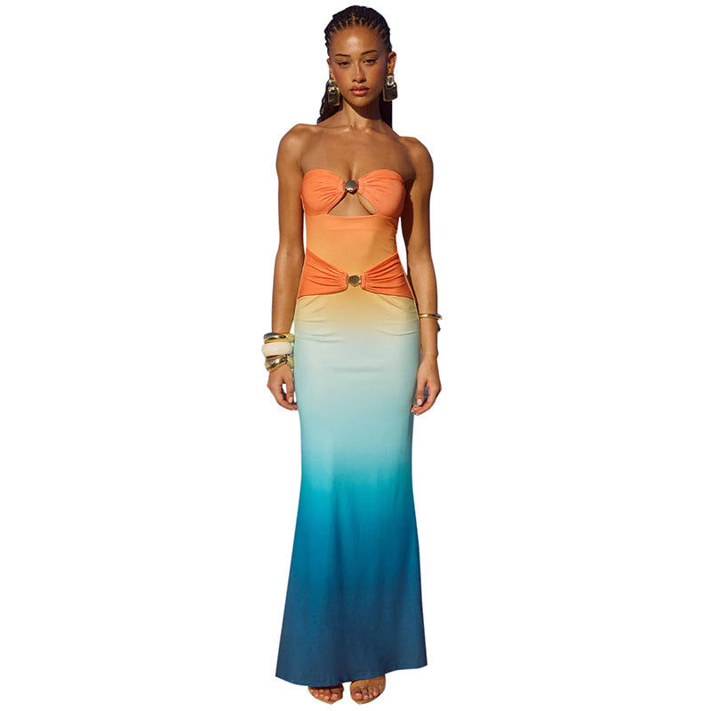 Dame Cut-Out Maxikjole med raffinerede draperinger Stilla