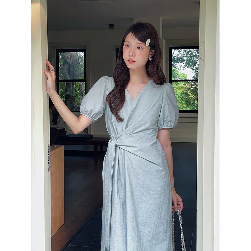 Dame afslappet middelalderkjole med voluminøse ærmer og taljerbar bælte Stilla