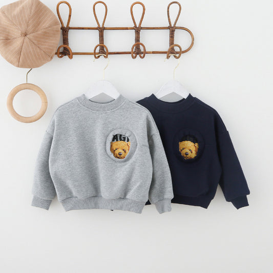 Børne grafik pullover sweatshirt med lommer design Stilla