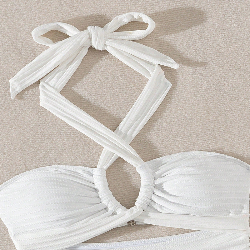 Dame Cut-Out Crisscross Enkelt Stykke Badedragt Stilla