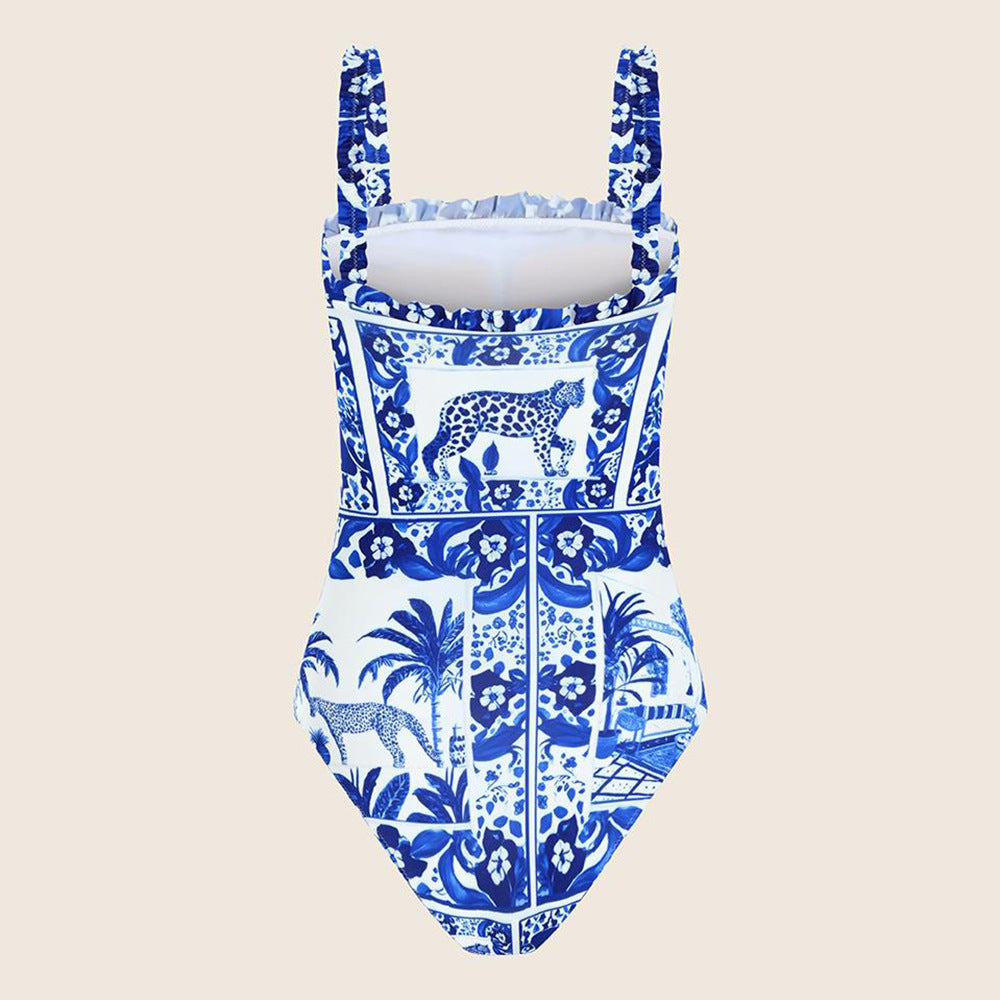 Kvinder Heldragt Badetøj med elegante flæsedetaljer og blomstertryk Stilla