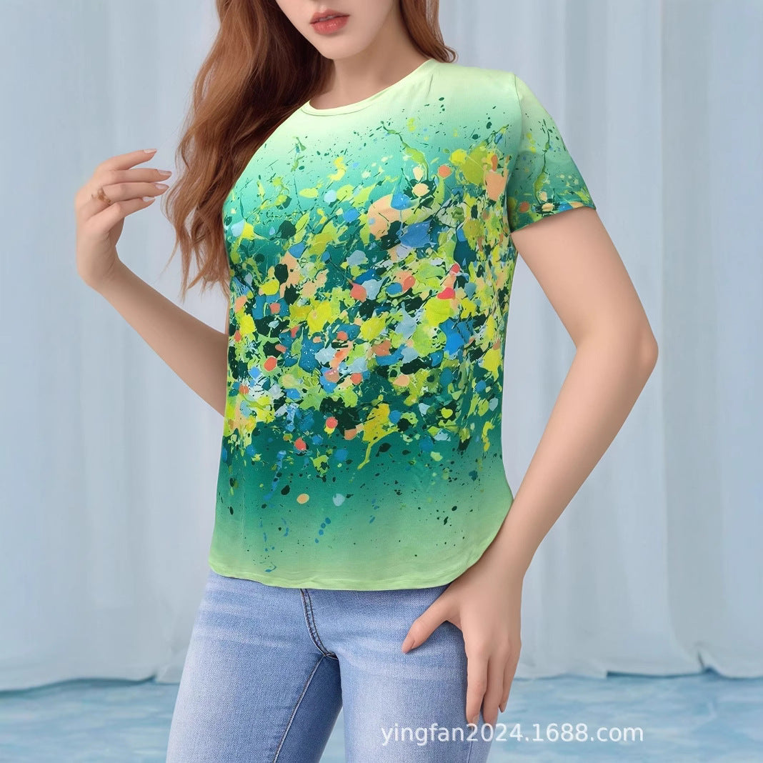 Dame Abstract Art Grafik T-Shirt Stilla