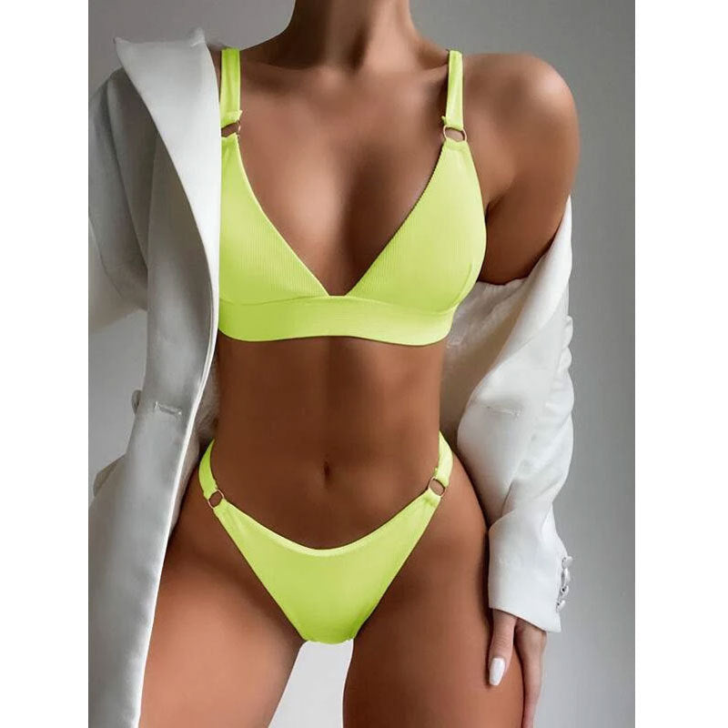 Dame Triangel-Bikini med gyldne detaljer Stilla