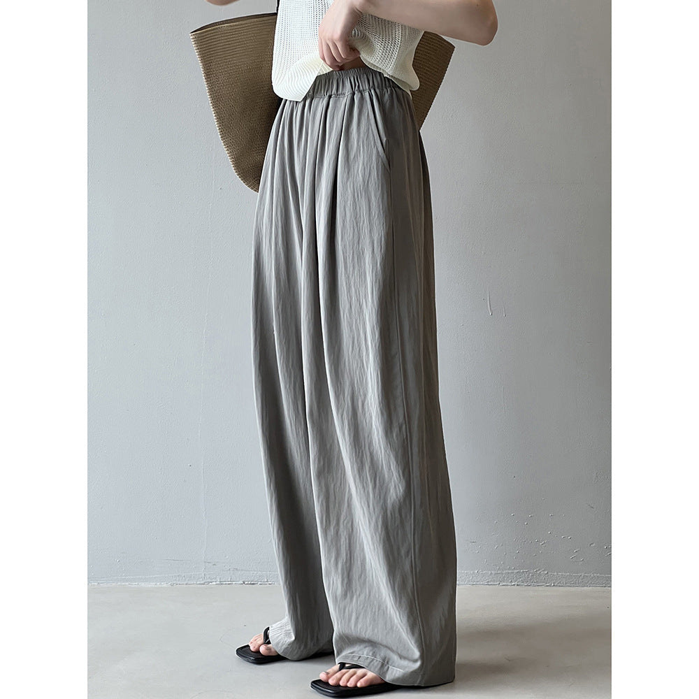 Dame afslappet Palazzo-bukser med elastisk talje og bredt ben Stilla