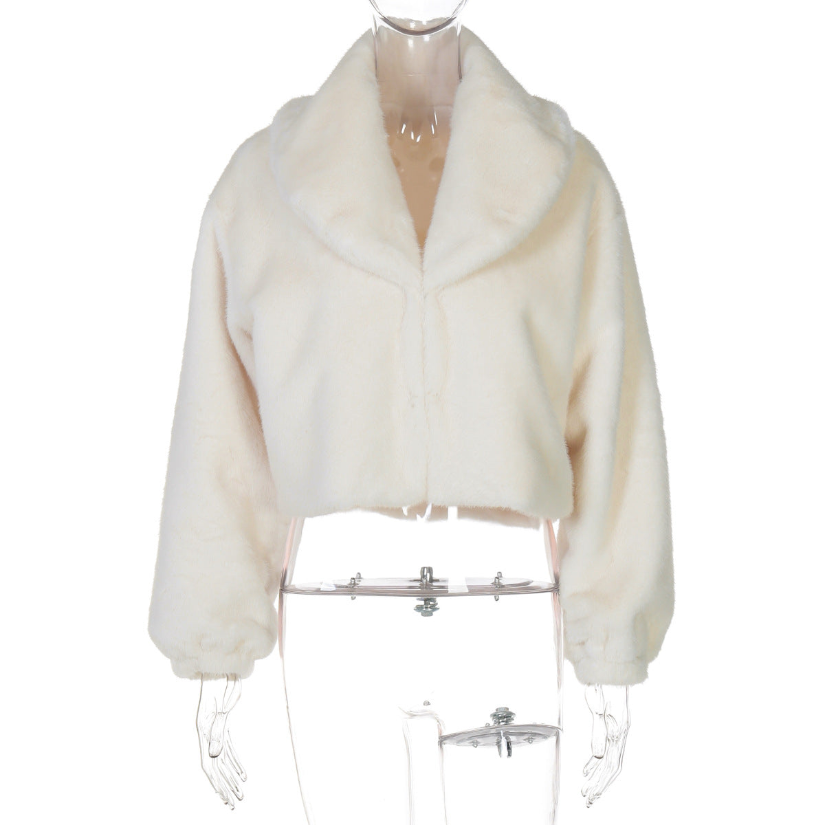 Dame Krammelig Cropped Jakke med elegant Krave Stilla