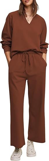 Damer komfortabel V-udskæring jumpsuit med bredt ben og elastisk talje Stilla