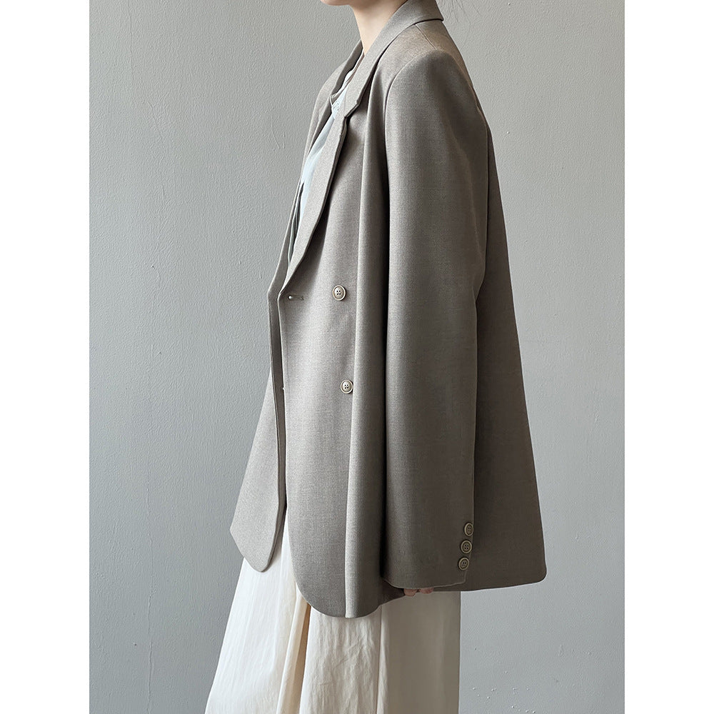 Dame elegant dobbeltbrystet blazer med skræddersyet silhuet og fin stof Stilla