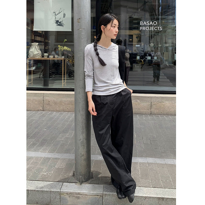 Dame elegant højtaljede culotte med praktiske folder og bredt ben Stilla