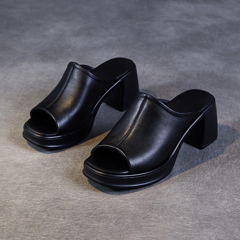 Dame Åben-Tå Blokhæl Pantoletten Stilla