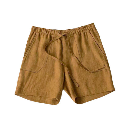 Herre let linned-shorts med elastisk talje og praktiske lommer Stilla
