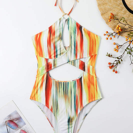Dame Cut-Out Farverig Enstykke Badedragt Stilla