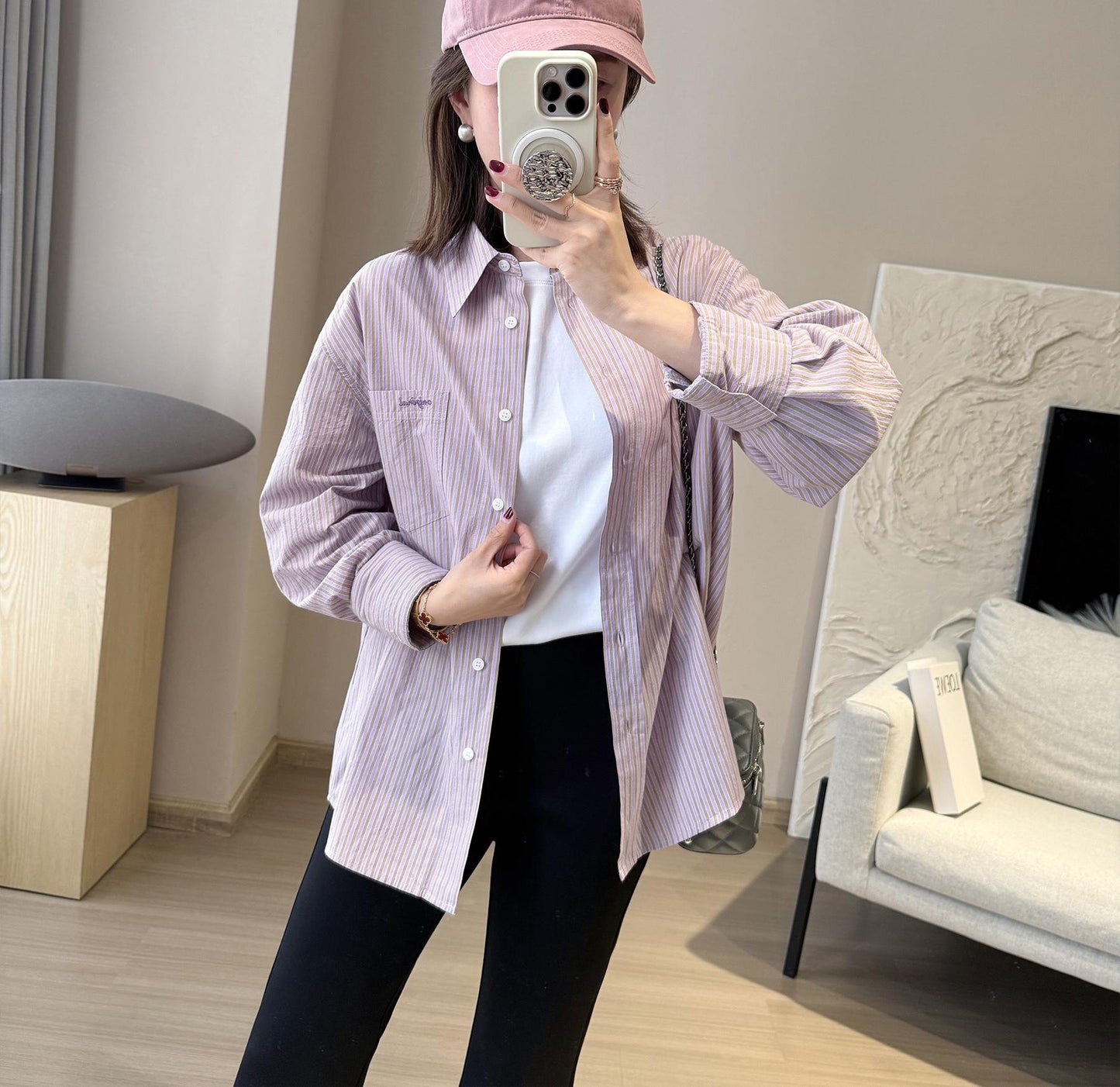 Dame Eksklusiv stribet blouse med behagelig pasform Stilla