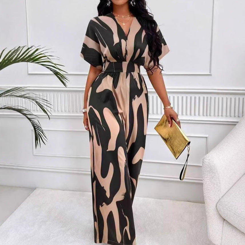 Dame langærmet jumpsuit med fashionable mønster Stilla