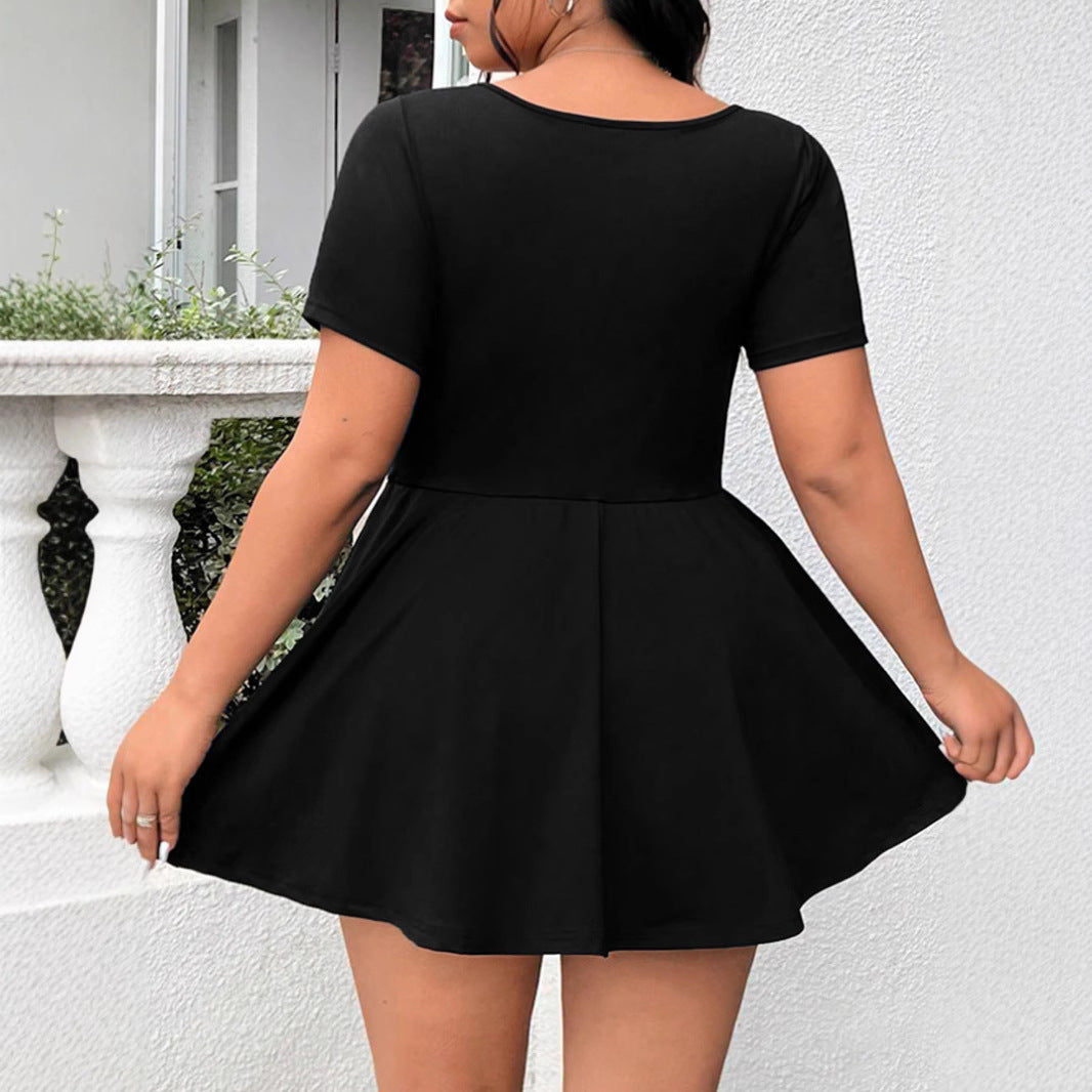 Dame A-linjeet Square-Udskæring Mini Kjole Stilla